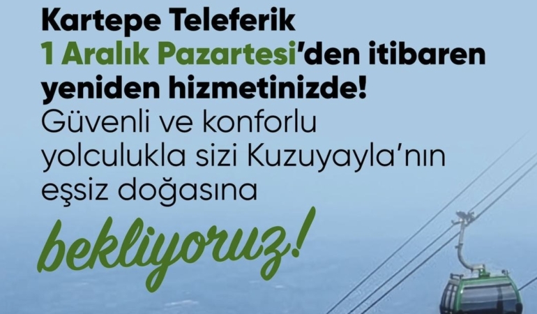 Kartepe Teleferik’te bakım çalışmaları tamam