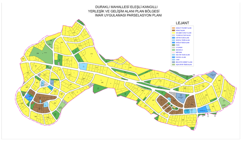 DURAKLI MAHALLESİ’NDE 69 HEKTARLIK ALANDA İMAR UYGULAMASI TAMAMLANDI